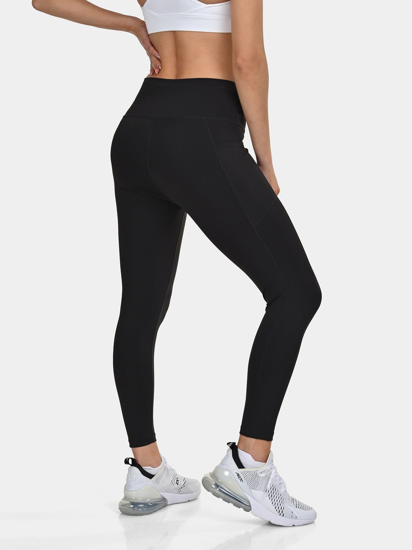 TCA Women's High Waisted 7/8 Leggings – Tummy Control Buttery Soft Leggings with 2 Open Side Pockets for Running, Gym, and Workout