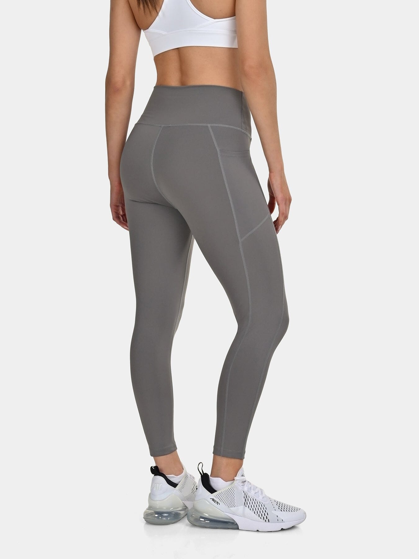 TCA Women's High Waisted 7/8 Leggings – Tummy Control Buttery Soft Leggings with 2 Open Side Pockets for Running, Gym, and Workout