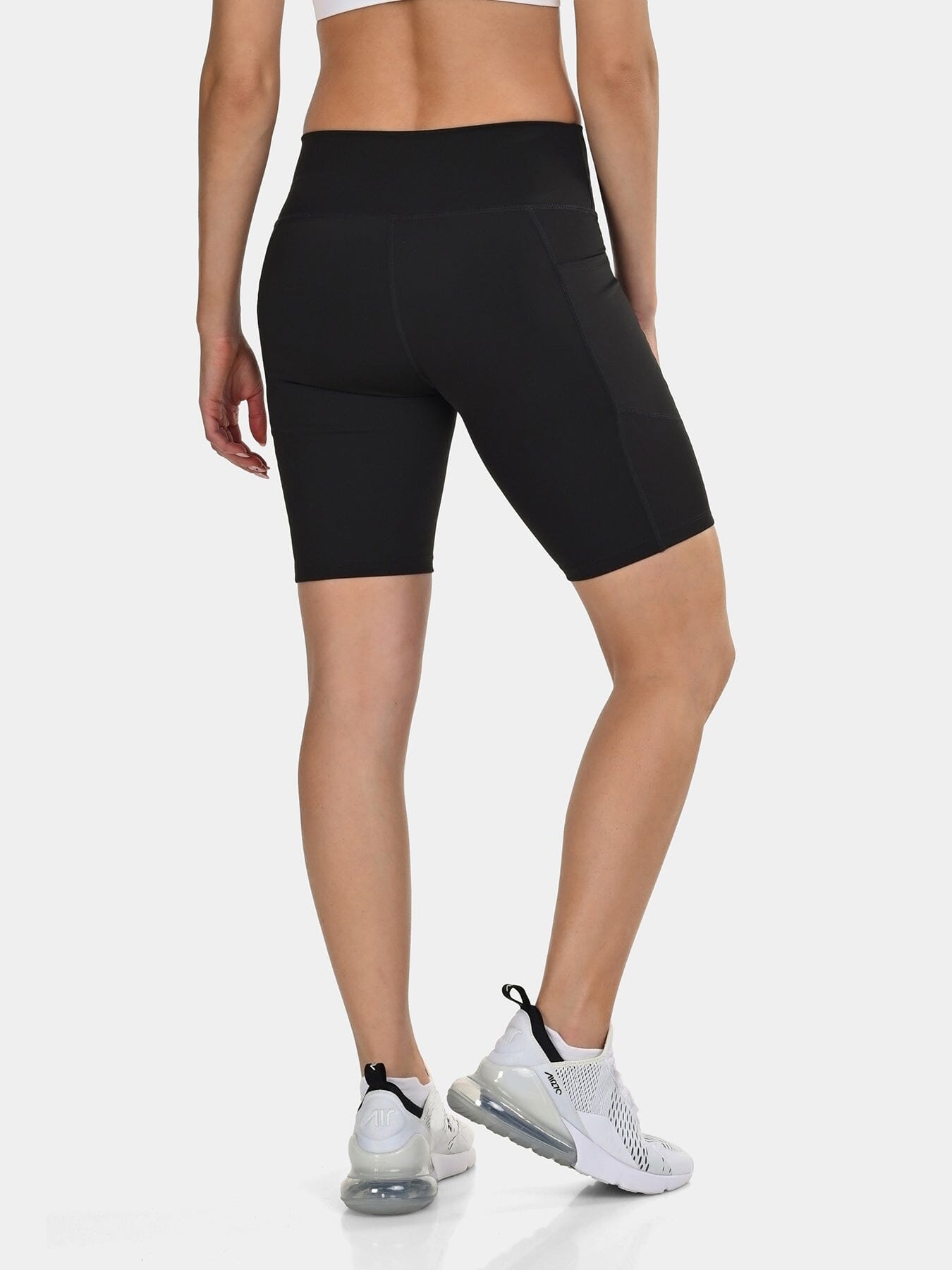TCA Women's High Waisted Yoga Shorts – Tummy Control Buttery Soft Biker Shorts with 2 Open Side Pockets for Running, Gym, and Workout