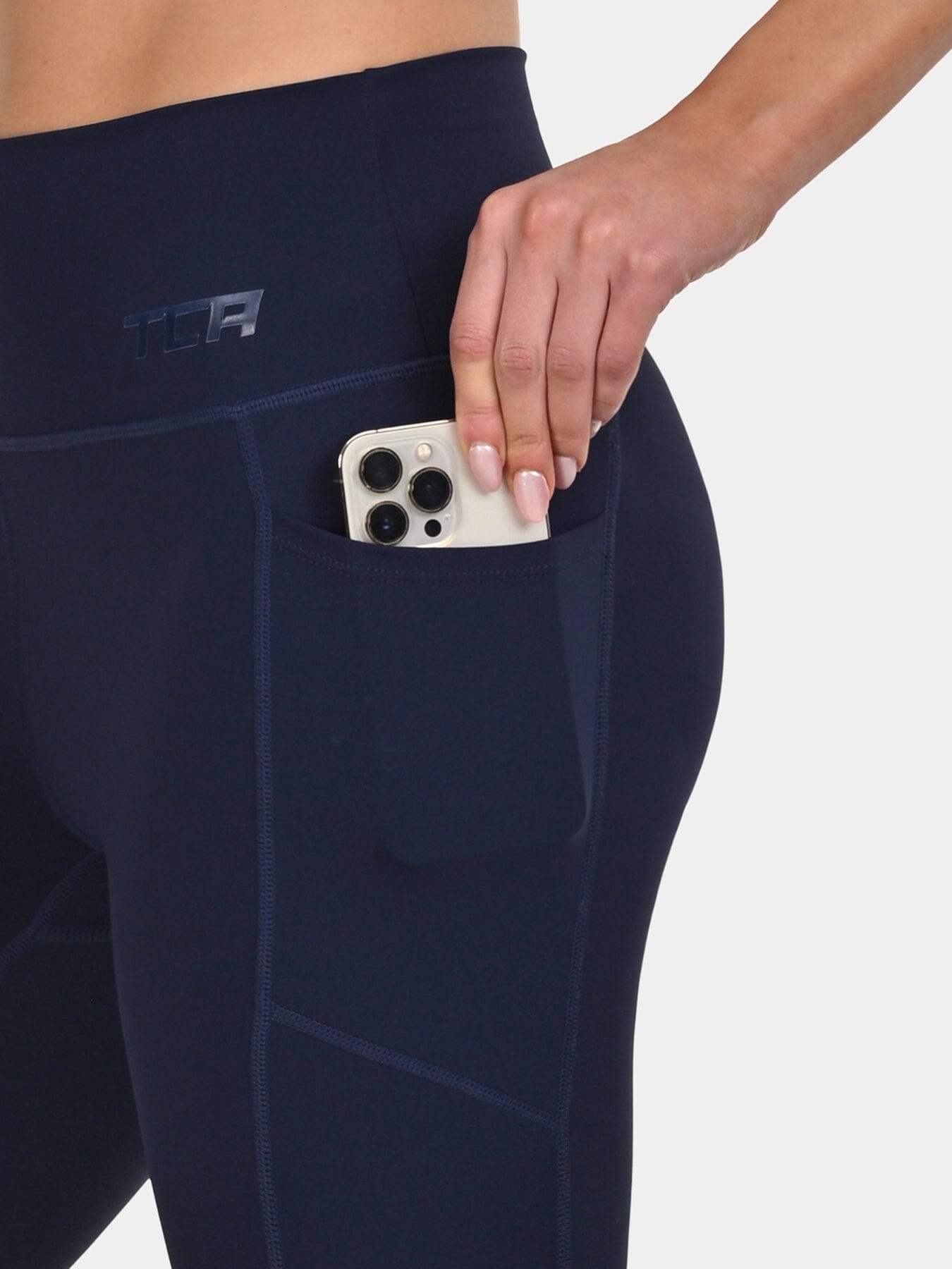 TCA Women's High Waisted 7/8 Leggings ā Tummy Control Buttery Soft Leggings with 2 Open Side Pockets for Running, Gym, and Workout
