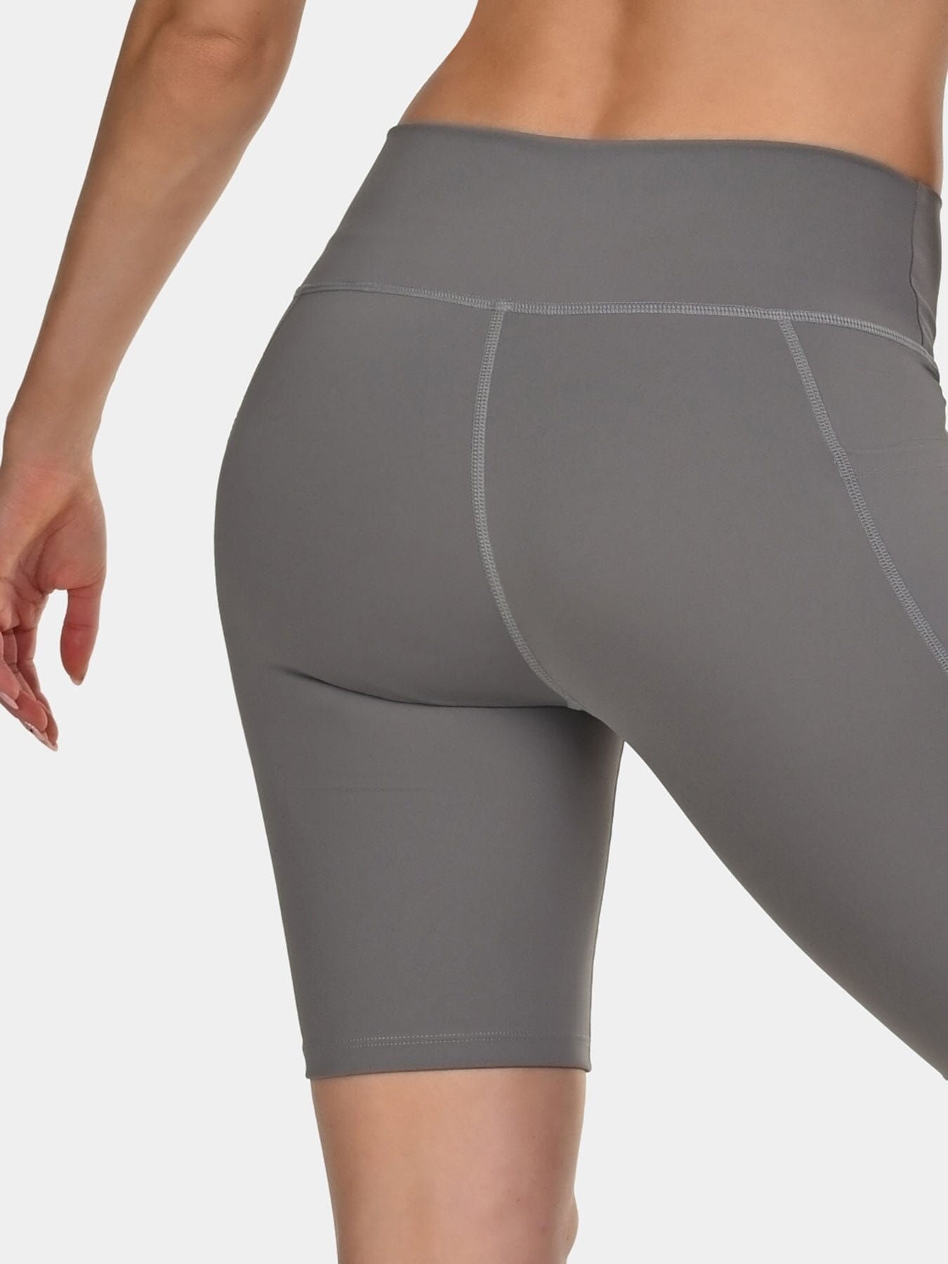 TCA Women's High Waisted Yoga Shorts – Tummy Control Buttery Soft Biker Shorts with 2 Open Side Pockets for Running, Gym, and Workout