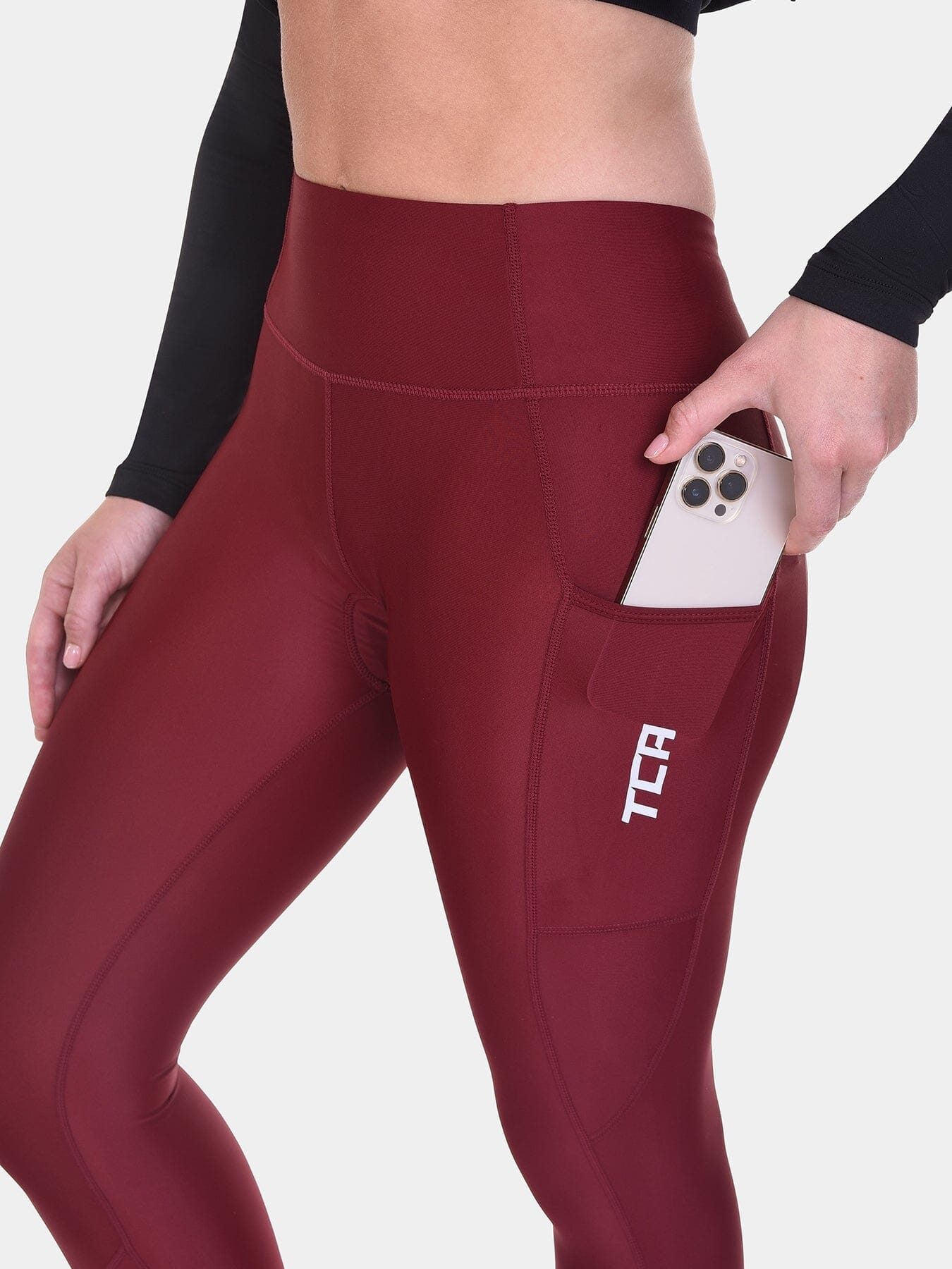 Padded Capri Cycling Leggings For Women With Reflective Strips & Side Pocket