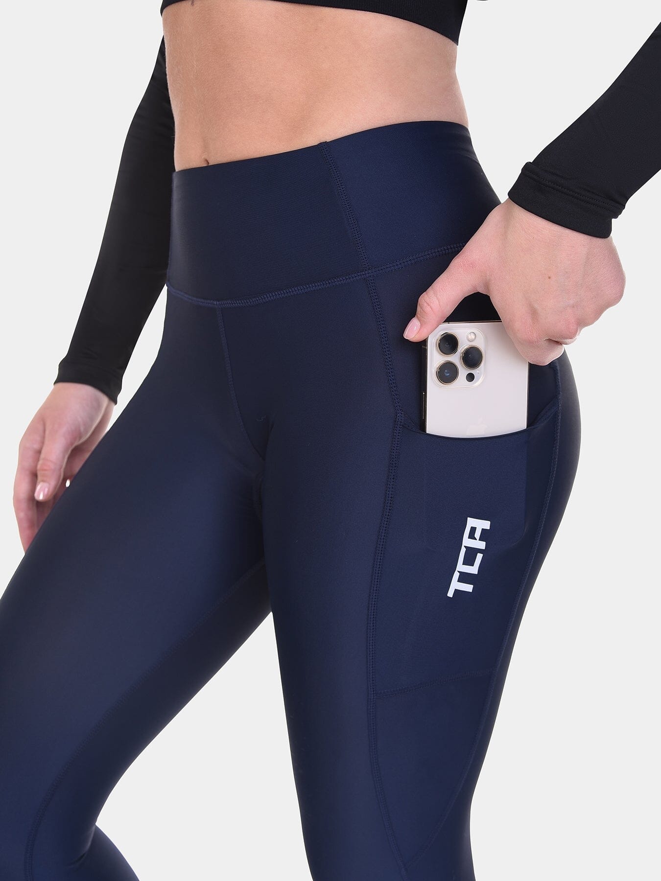 Padded Capri Cycling Leggings For Women With Reflective Strips & Side Pocket