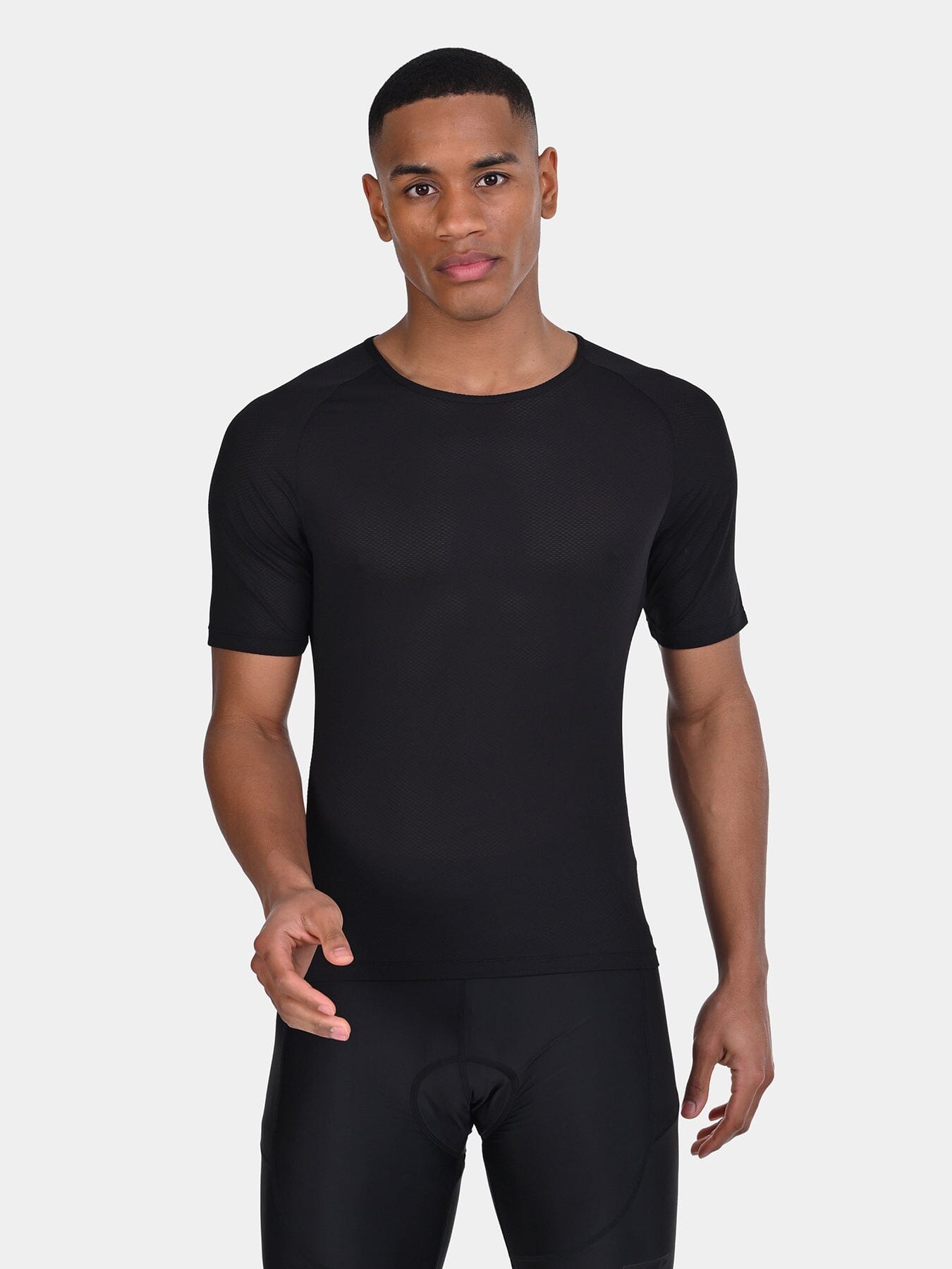 TCA Men's Short Sleeve Cycling Base Layer Shirt - Men’s Summer Cycling Mesh Top - Lightweight Breathable Base Layer Biking Shirt for Jersey Jacket - Windproof Quickdry Athletic Fit