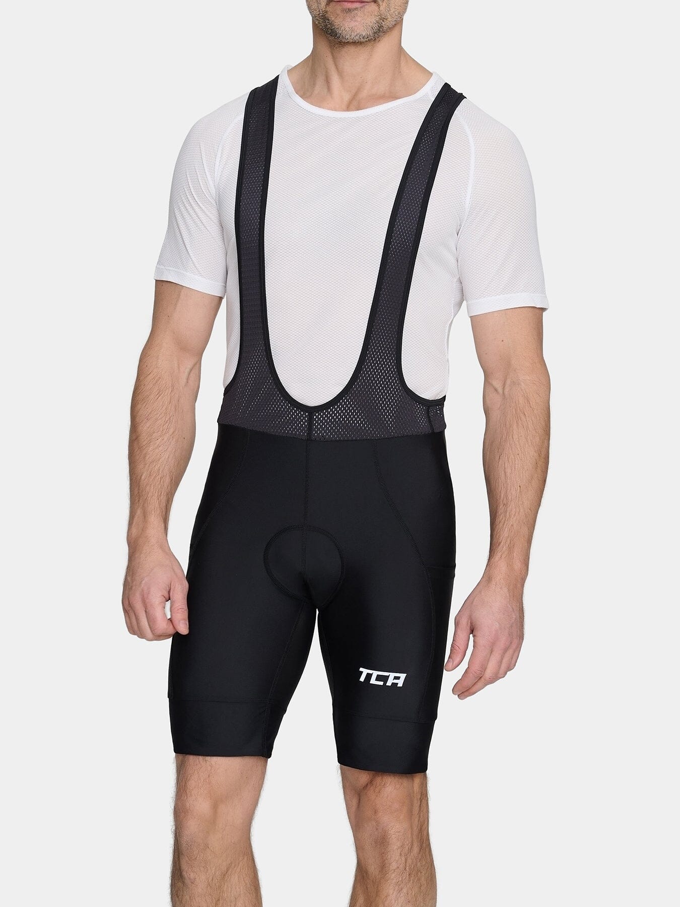 Padded Cycling Bib Shorts For Men With Side Pockets, Bib Straps and Anti-slip Leg Grippers