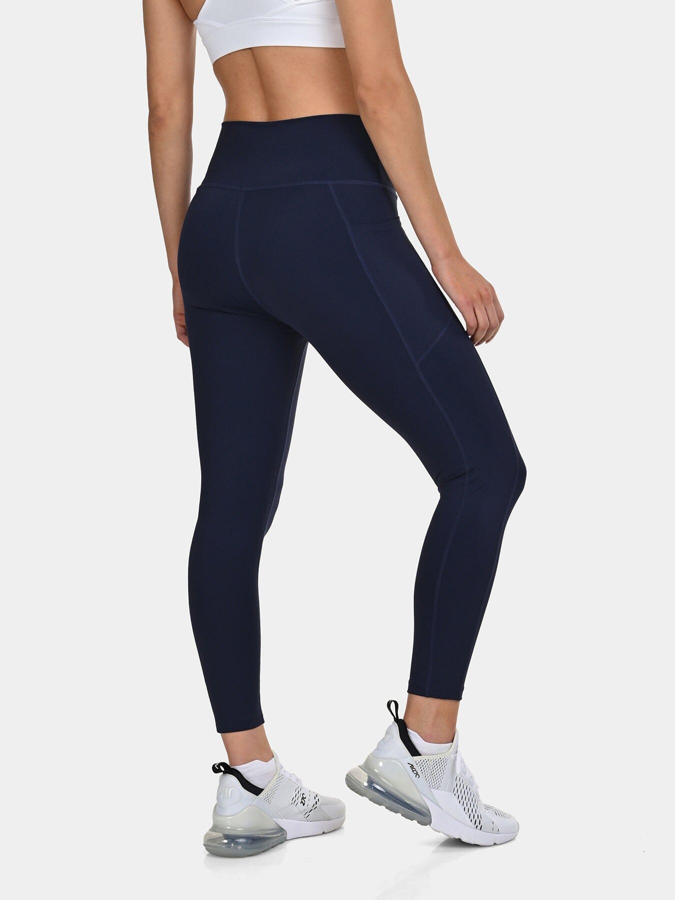 TCA Women's High Waisted 7/8 Leggings – Tummy Control Buttery Soft Leggings with 2 Open Side Pockets  for Running, Gym, and Workout