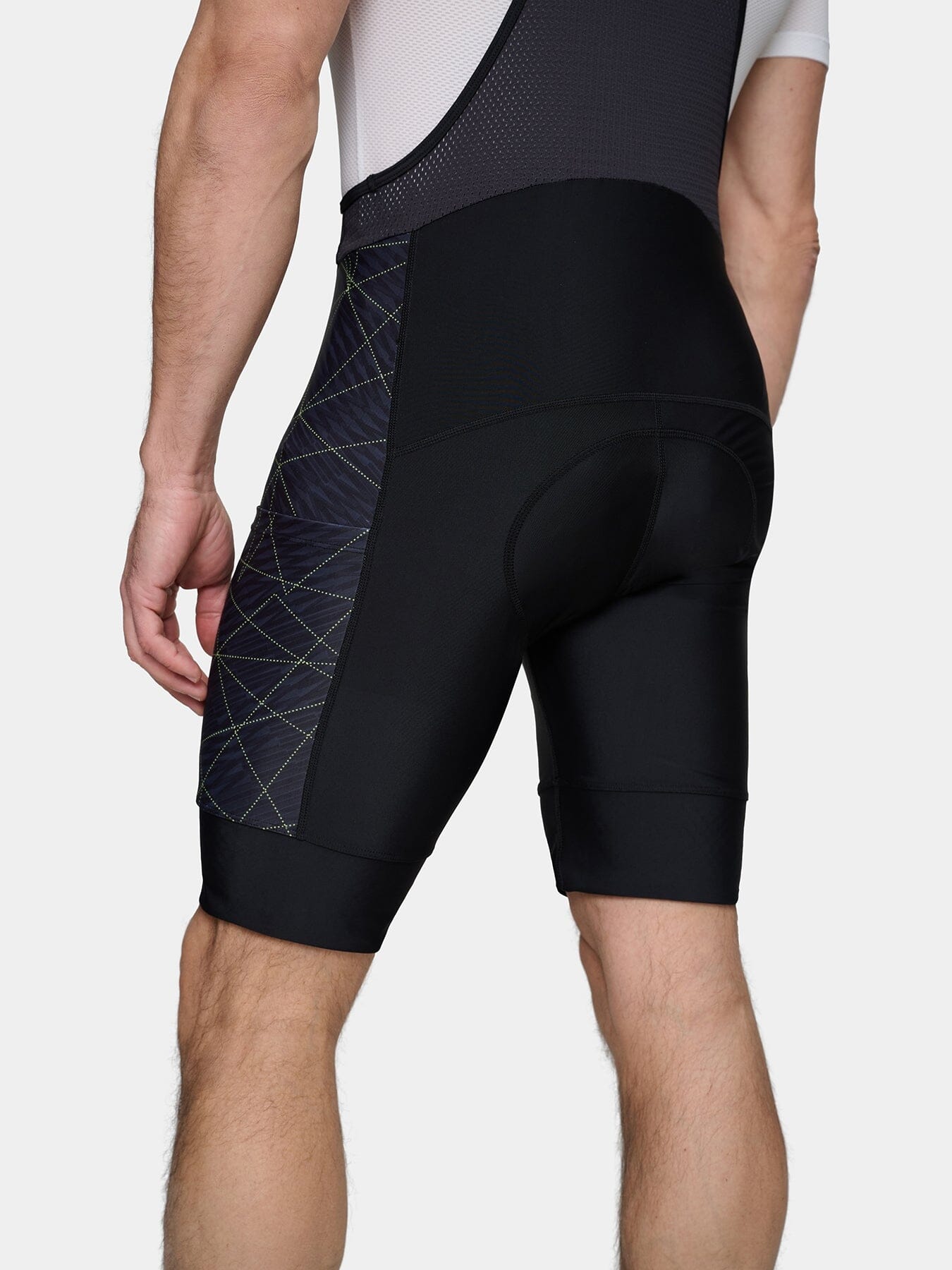 Padded Cycling Bib Shorts For Men With Side Pockets, Bib Straps and Anti-slip Leg Grippers