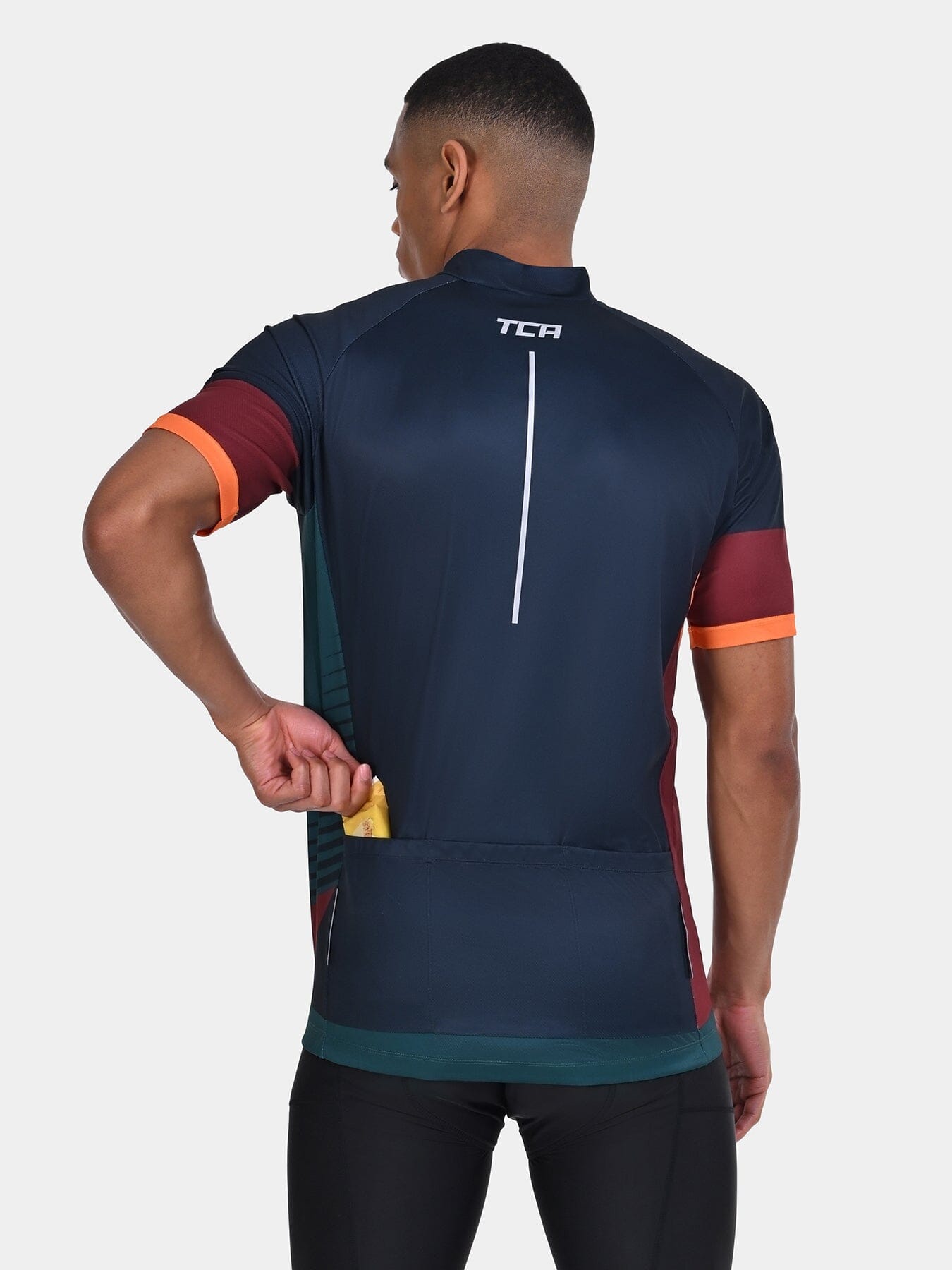 TCA Men's All-Day Cycling Jersey – Lightweight Short Sleeve Bike Shirt - Athletic Fit Bicycle Shirt with 3 Cycling Back Pockets