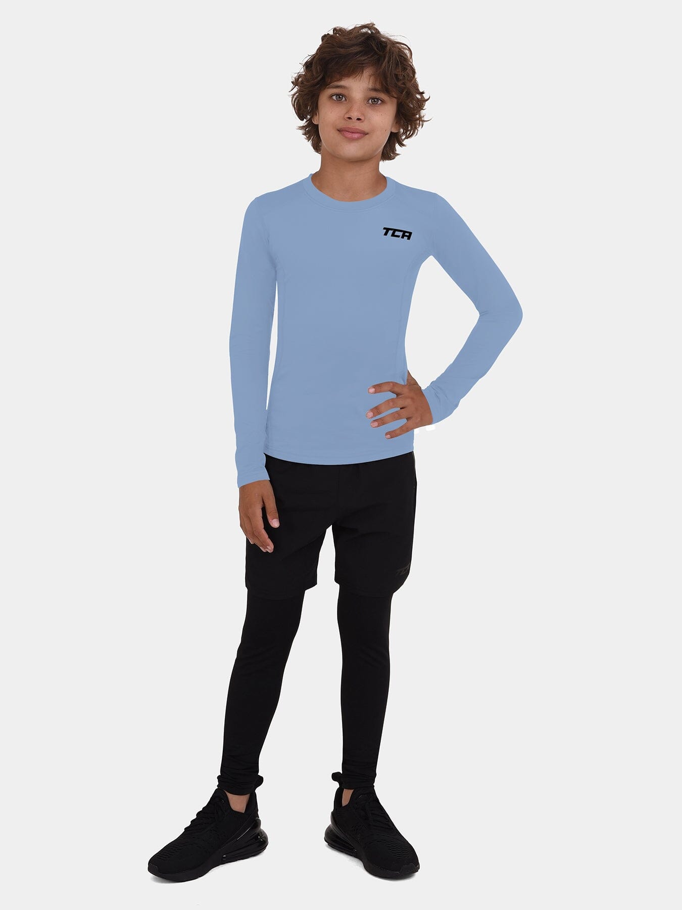 SuperThermal Compression Base Layer Long Sleeve Crew Neck For Boys With Brushed Inner Fabric