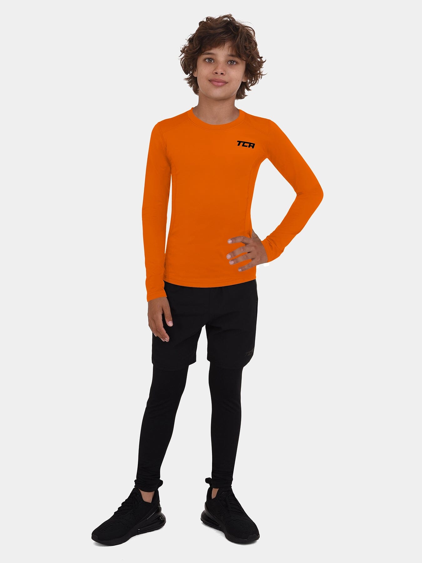 SuperThermal Compression Base Layer Long Sleeve Crew Neck For Boys With Brushed Inner Fabric