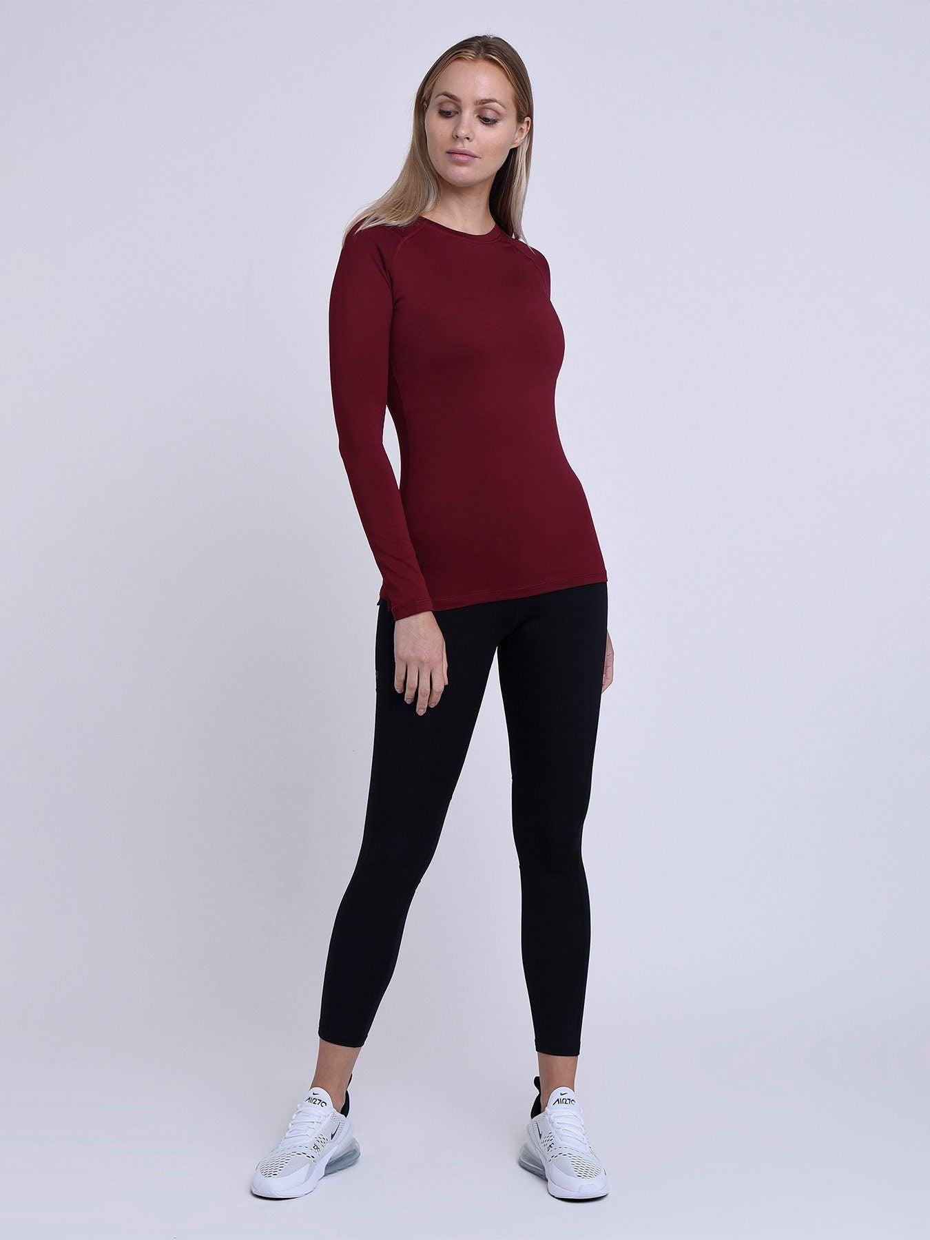 SuperThermal Long Sleeve Compression Base Layer Crew Neck Top for Women With Brushed Inner Fabric