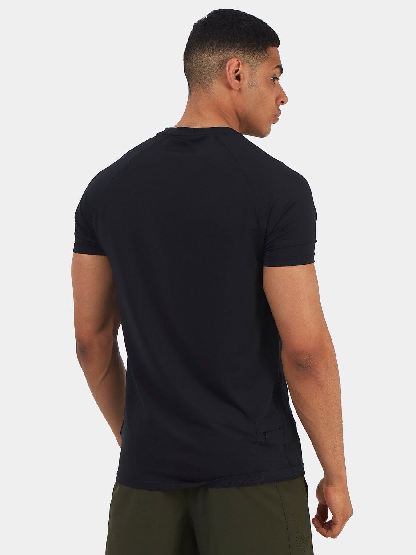 Stamina Short Sleeve Crew Neck Running Top For Men With Back Zip Pocket