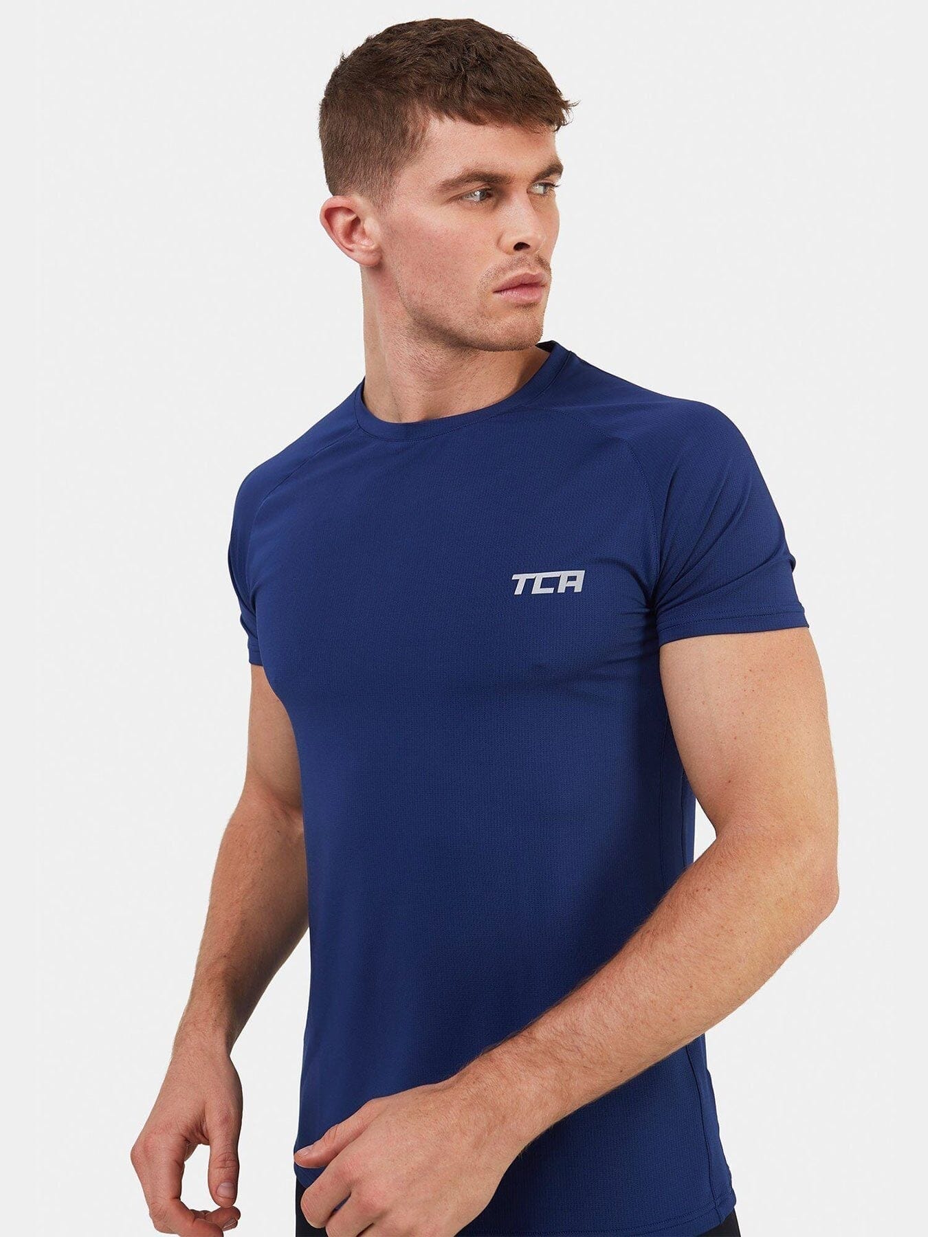 Stamina Short Sleeve Crew Neck Running Top For Men With Back Zip Pocket