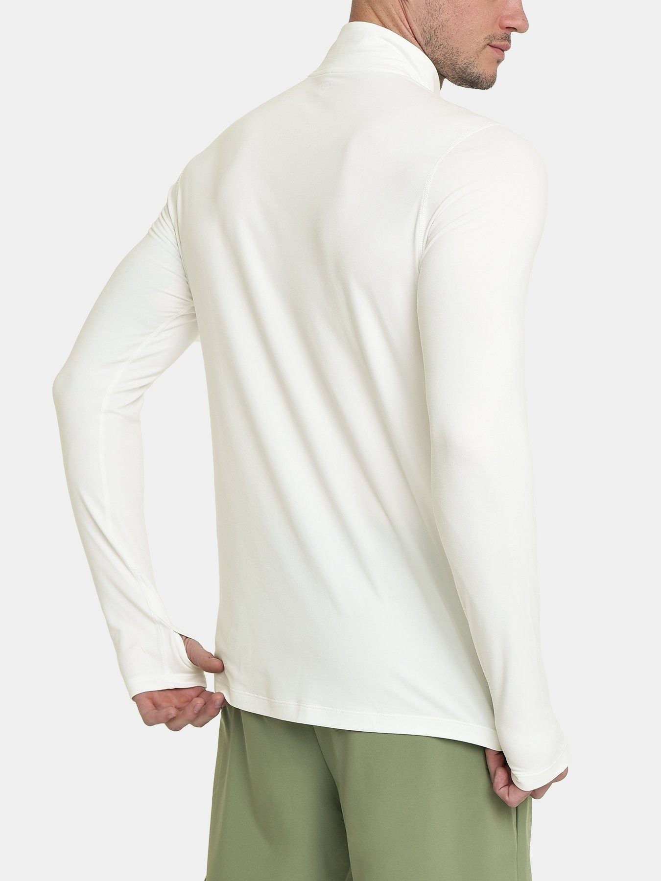 Fusion Half Zip Running Top For Men With Thumbholes & Chest Zip Pocket