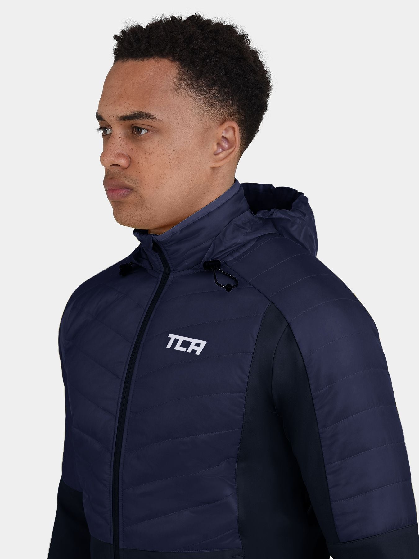 Excel Running Padded Packable Hooded Jacket For Men With Thumbholes, Underarm Ventilation Zips, Zip Pockets & Reflective Strips