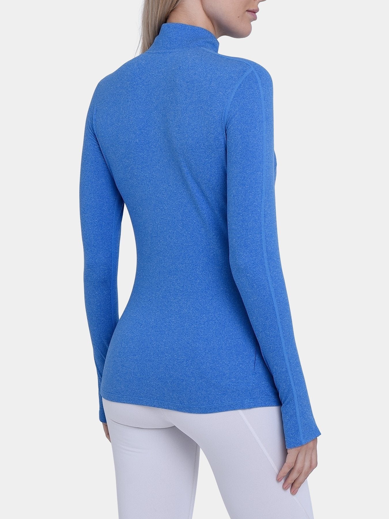 Fusion Half Zip Running Top For Women With Thumbholes & Back Zip Pocket