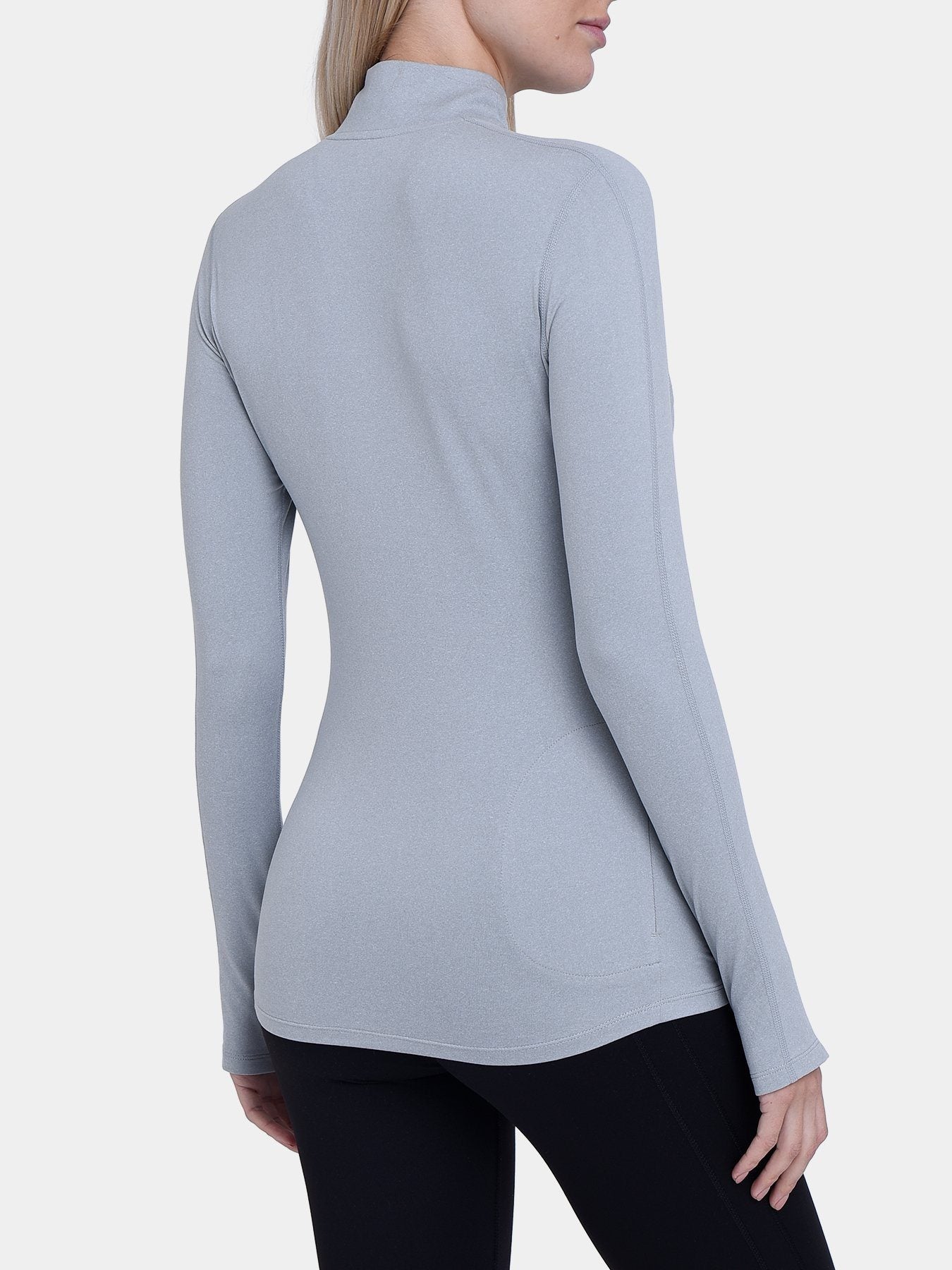 Fusion Half Zip Running Top For Women With Thumbholes & Back Zip Pocket