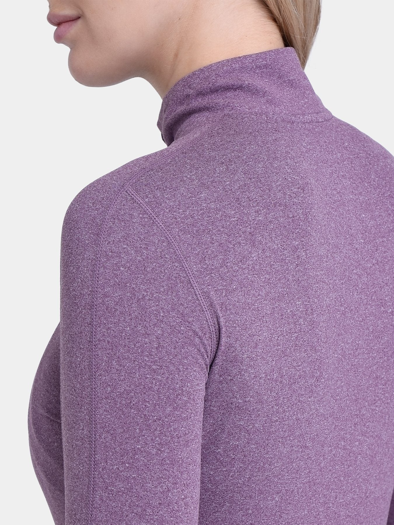 Fusion Half Zip Running Top For Women With Thumbholes & Back Zip Pocket