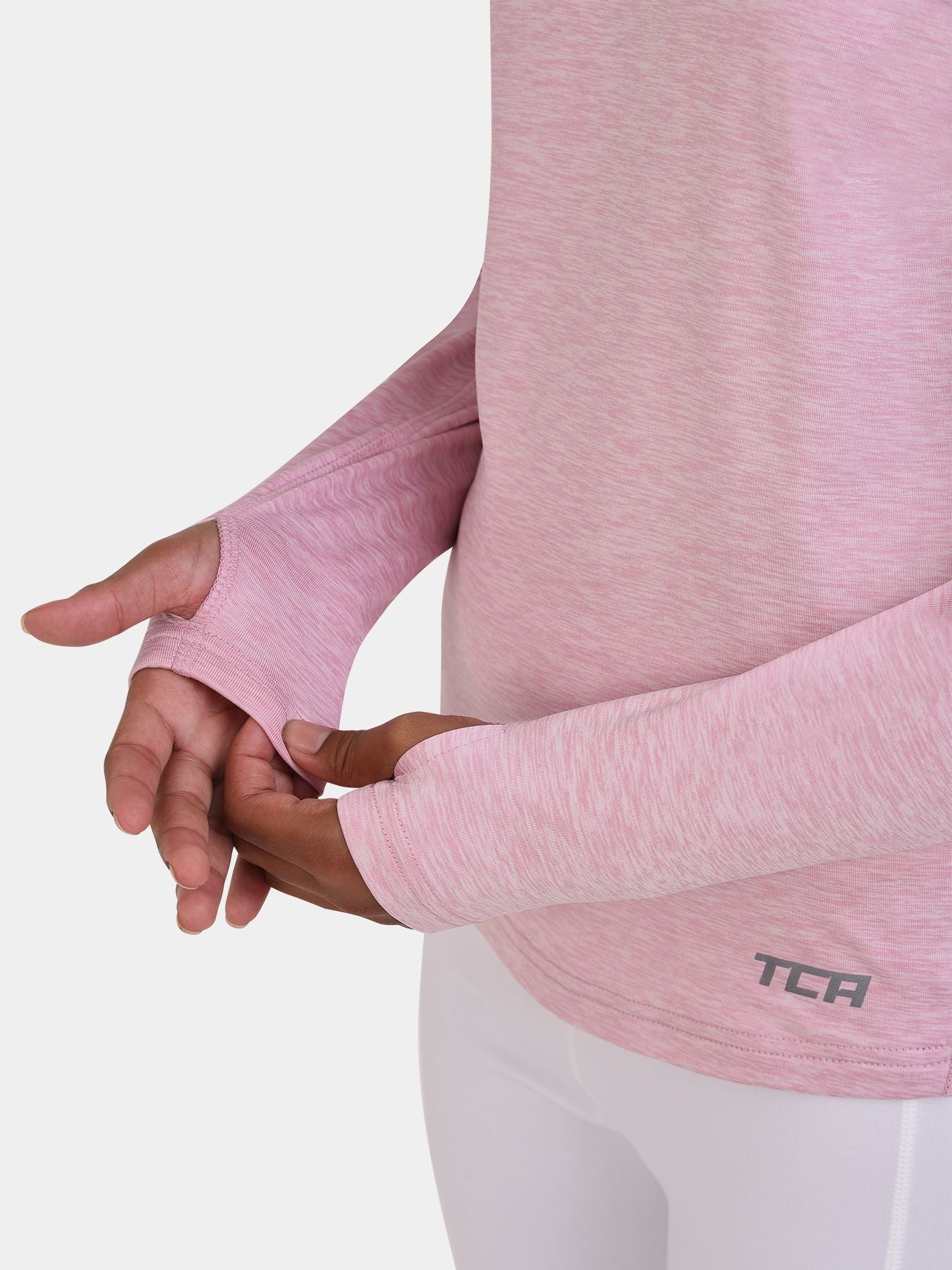 Warm-Up Thermal Long Sleeve Funnel Neck Top For Girls With Brushed Inner Fabric, Thumbholes & Reflective Strips